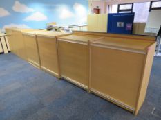 6 X LIGHTWOOD EFFECT TAMBOUR FRONT OFFICE CABINETS