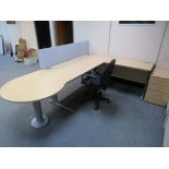 LIGHTWOOD EFFECT SINGLE PERSON OFFICE POD (FOR FULL CONTENTS SEE DESCRIPTION)