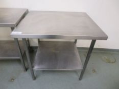 STAINLESS STEEL PREP TABLE WITH UNDERSHELF; 900 X 770 X 840MM