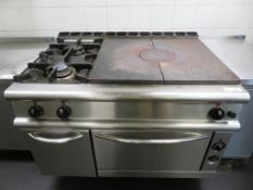 BARON GAS POWERED STAINLESS STEEL OVEN WITH TWO RING BURNER