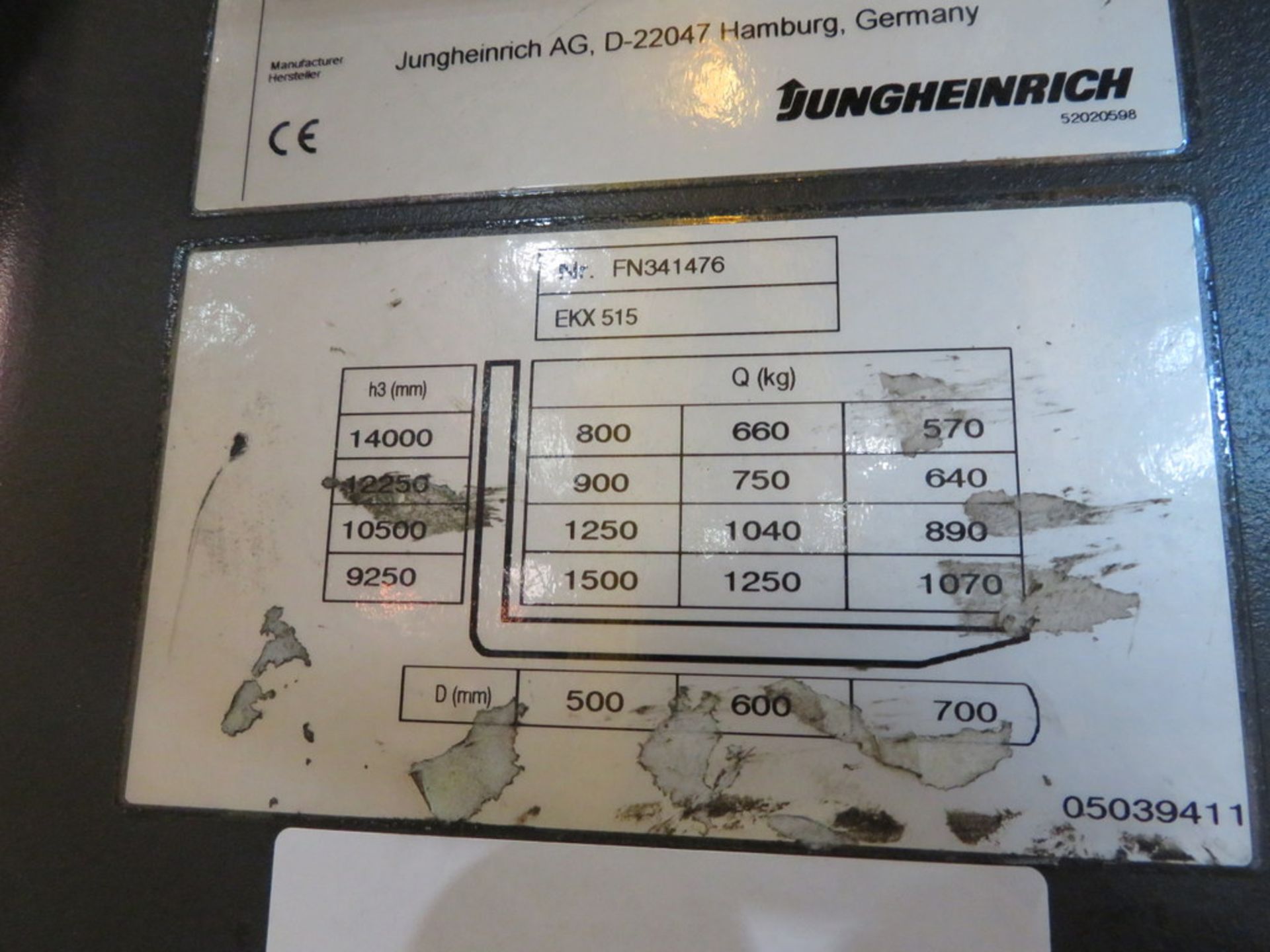 2006 JUNGHEINRICH MODEL EKX 515 1500KG ELECTRIC HIGH RACK STACKER TRUCK - Image 4 of 4