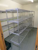 4 X CRAVEN KITCHEN STORAGE RACKS; FIVE, FOUR X 2 AND THREE TIER