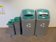 4 X PLASTIC COMMERCIAL RECYCLING BINS