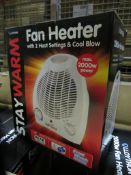 120 X BOXED & UNUSED LLOYTRON 2000W FAN HEATERS