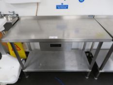 MOFFAT STAINLESS STEEL PREP TABLE WITH DRAWER, UNDERTIER