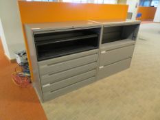 2 X GREY METAL FILING UNITS