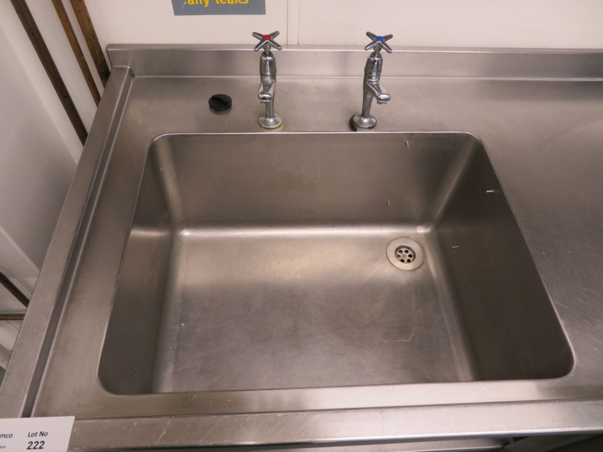 MOFFAT STAINLESS STEEL SINGLE DEEP BOWL SINK UNIT; 2400 X 700 X 910MM - Image 2 of 2