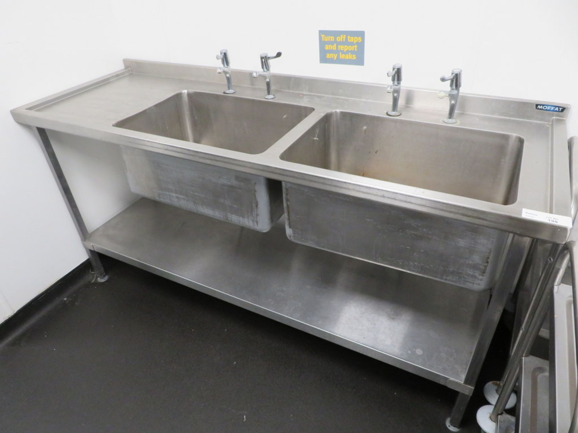 MOFFAT STAINLESS STEEL TWIN DEEP BOWL SINK UNIT WITH UNDERTIER