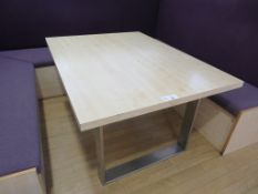 3 X LIGHTWOOD EFFECT RECTANGULAR TABLES