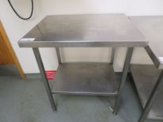 STAINLESS STEEL PREP TABLE WITH UNDERSHELF; 770 X 600 X 880MM