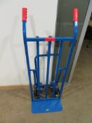 BLUE METAL SACK TRUCK WITH FOLDAWAY BACK WHEELS