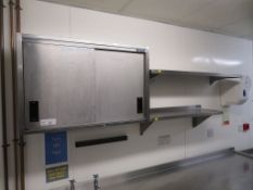 MOFFAT STAINLESS STEEL TWIN DOOR WALL CUPBOARD AND 2 X SHELVES