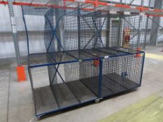 3 X MOBILE BLUE WIRE MESH PIGEON HOLE STORAGE UNITS