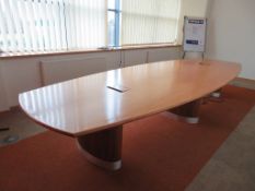 LARGE WALNUT BOARDROOM TABLE WITH POWER POINTS AND