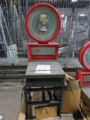 AVERY PLATFORM SCALES; TYPE 3303 00B; TO WEIGH UP TO 100KG; C/W STAND