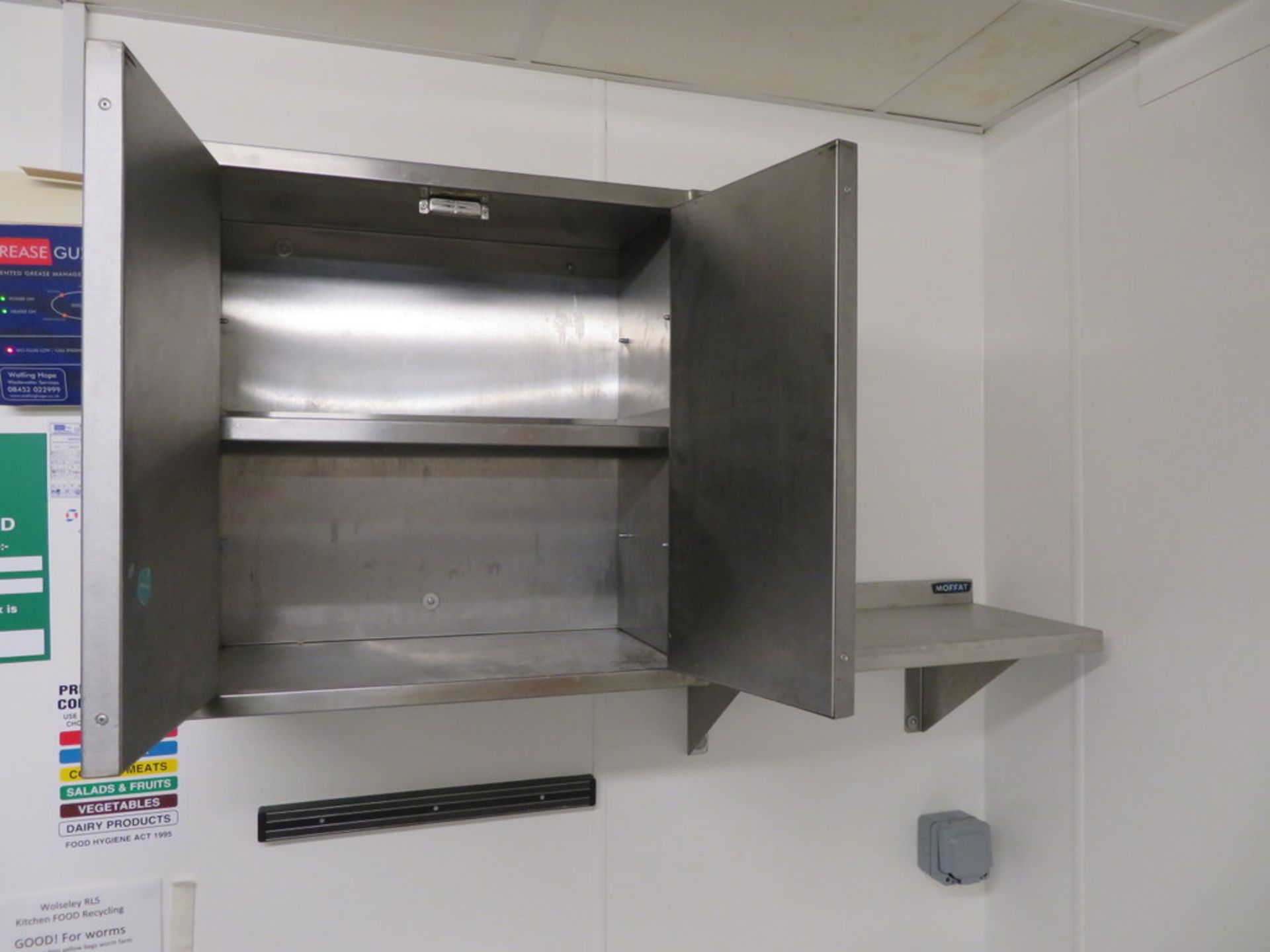 MOFFAT STAINLESS STEEL WALL CUPBOARD AND SHELF - Image 2 of 3