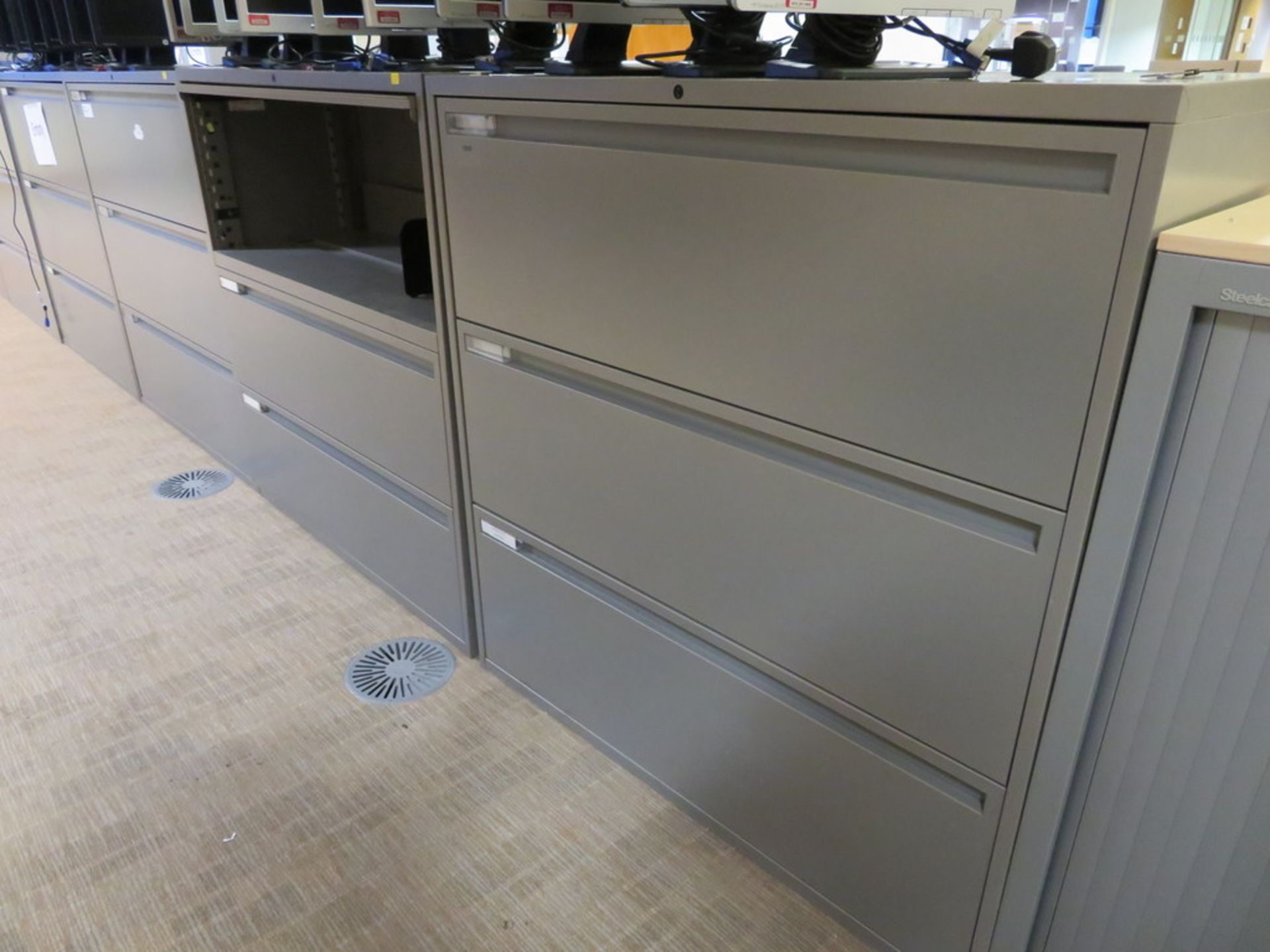 3 X GREY METAL FILING UNITS