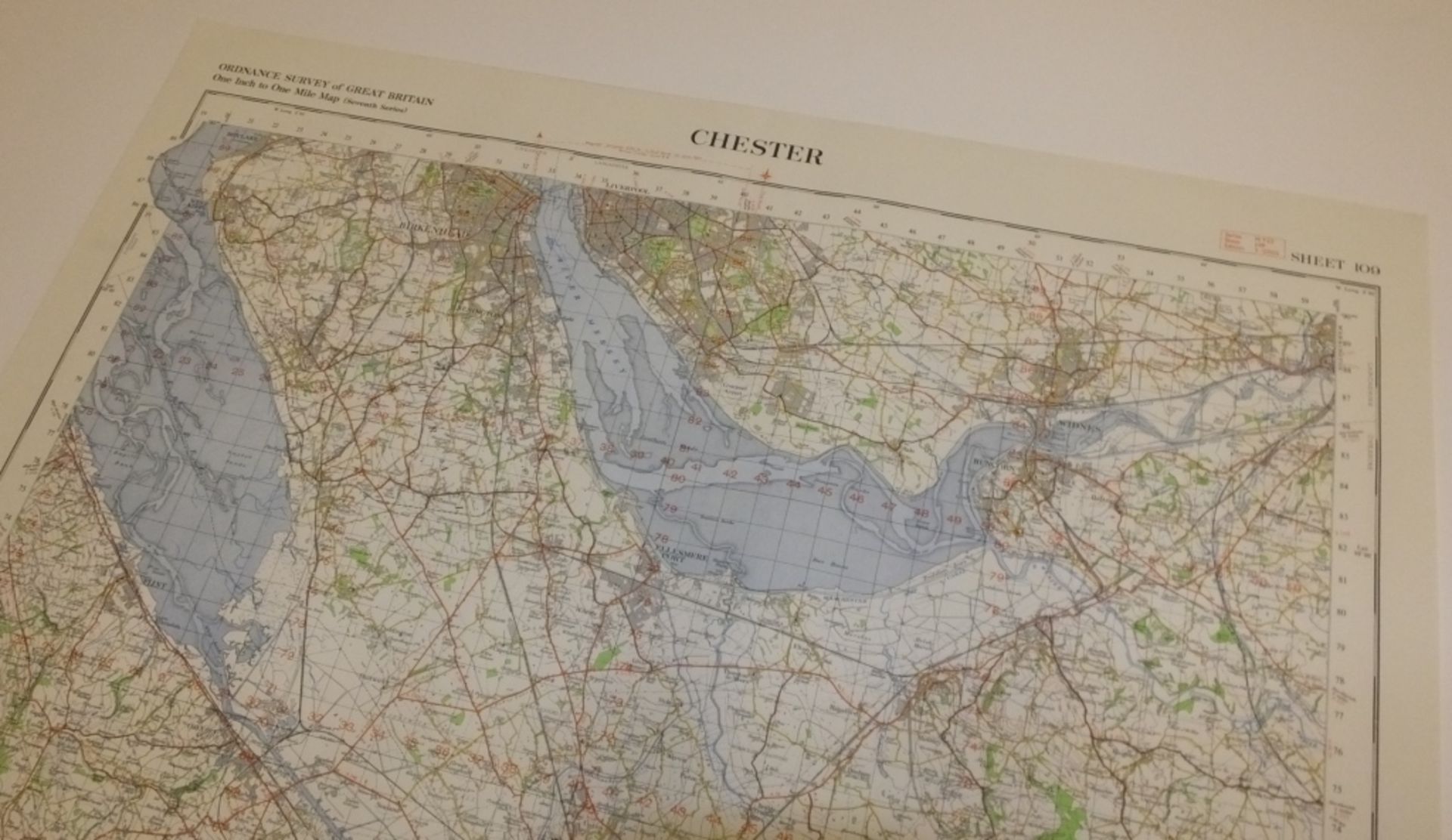 21x ENGLAND & WALES MAP CHESTER 1INCH 1MILE 1952 3RD EDITION 3GSGS SHEET 109 - Bild 3 aus 5