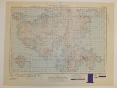 28x SCOTLAND MAP CENTRAL MAINLAND SHETLAND ISLAND 1INCH 1MILE 1950 POPULAR EDITION 4639GSG