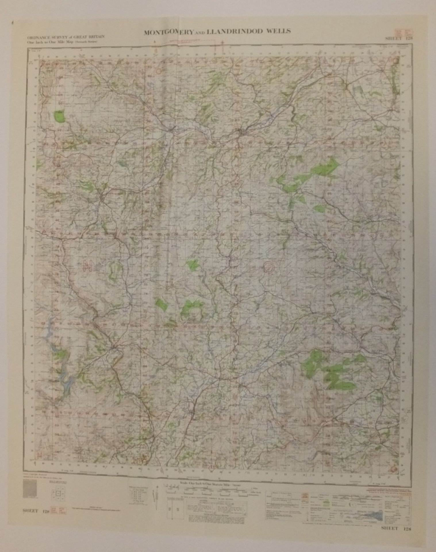 20x ENGLAND & WALES MAP MONTGOMERY LLADNDRINDOD WELLS 1INCH 1MILE 1960 7TH SERIES 2GSGS SH