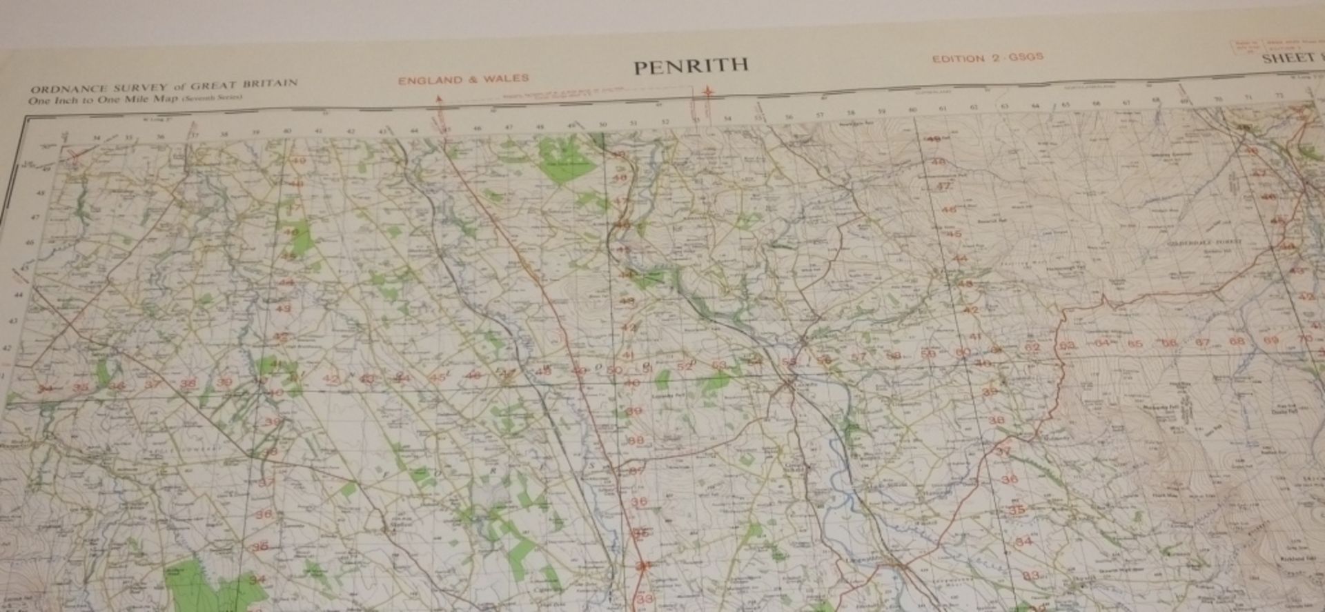 21x ENGLAND & WALES MAP PENRITH 1INCH 1MILE 1955 7TH SERIES EDITION2 4620GSGS SHEET 83 - Bild 2 aus 4