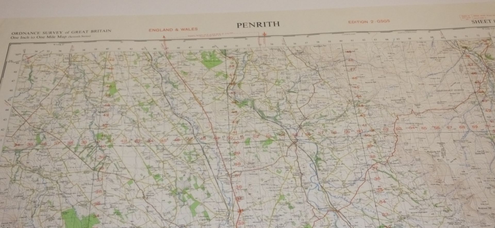 21x ENGLAND & WALES MAP PENRITH 1INCH 1MILE 1955 7TH SERIES EDITION2 4620GSGS SHEET 83 - Image 2 of 4