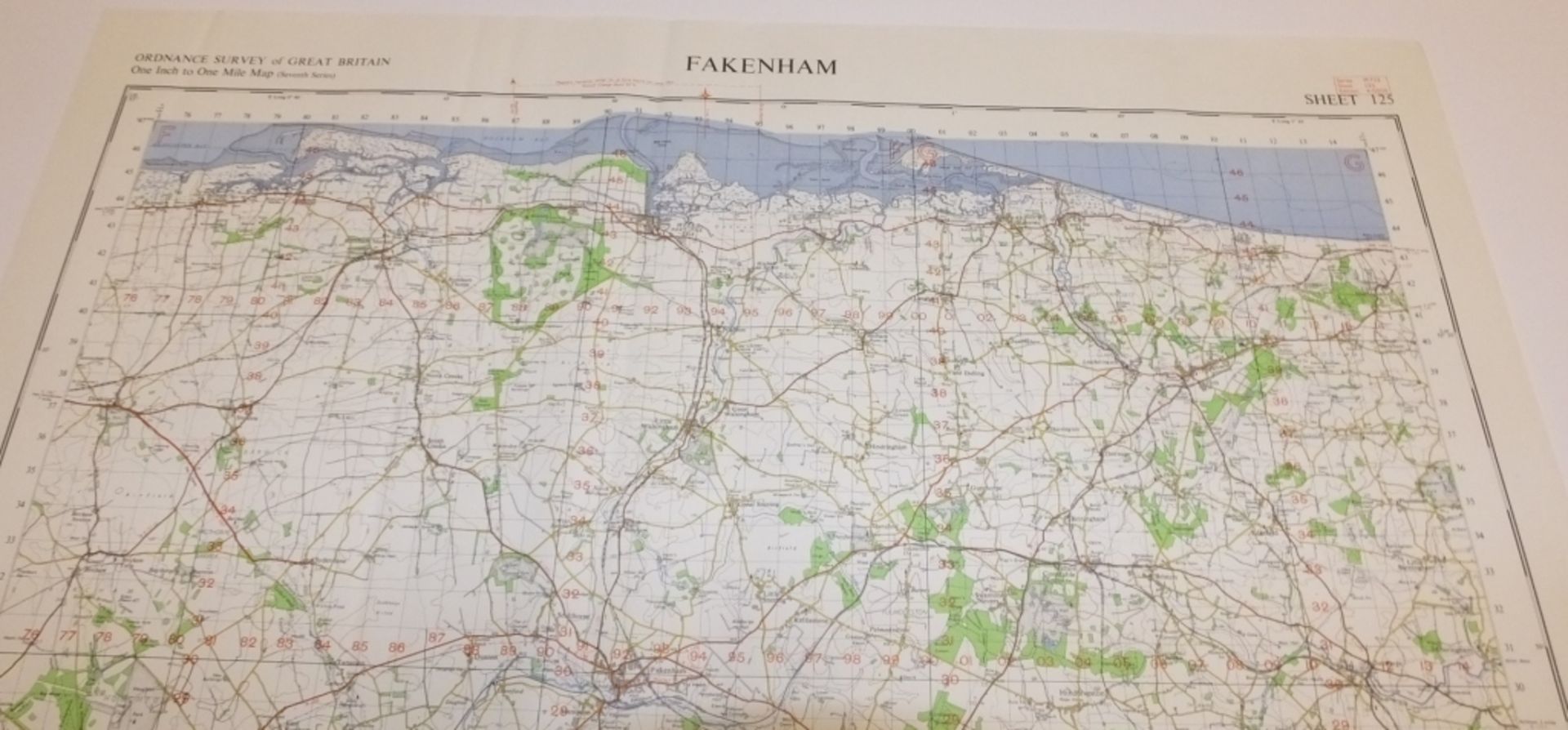 21x ENGLAND & WALES MAP FAKENHAM 1INCH 1MILE 1961 7TH SERIES 4GSGS SHEET 125 - Image 3 of 5