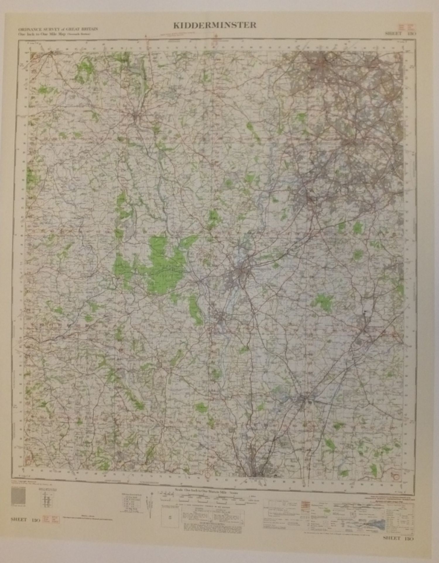 26x ENGLAND & WALES MAP KIDDERMINSTER 1INCH 1MILE 1961 7TH SERIES 3GSGS SHEET 130