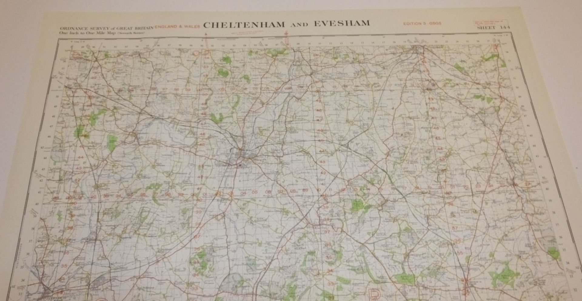 28x ENGLAND & WALES MAP CHELTENHAM EVESHAM 1INCH 1MILE 1955 7TH SERIES 3GSGS SHEET 144 - Bild 3 aus 5