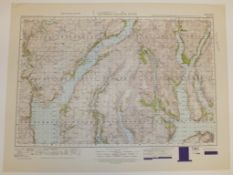 29x SCOTLAND MAP DUNOON LOCH FYNE 1INCH 1MILE 1948 POPULAR EDITION 4639GSGS SHEET 65