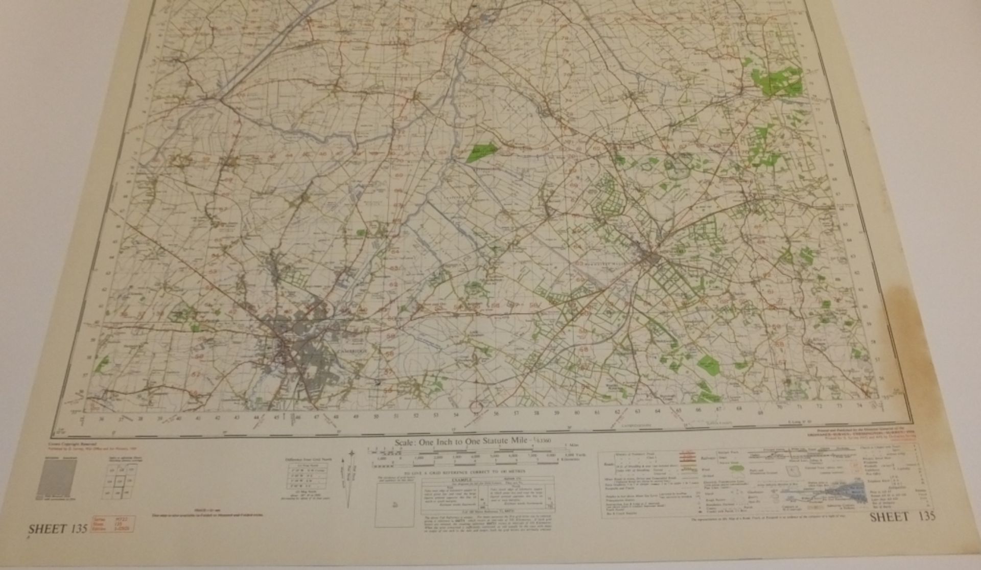 26x ENGLAND & WALES MAP CAMBRIDGE ELY 1INCH 1MILE 1959 7TH SERIES 3GSGS SHEET 135 - Bild 5 aus 5