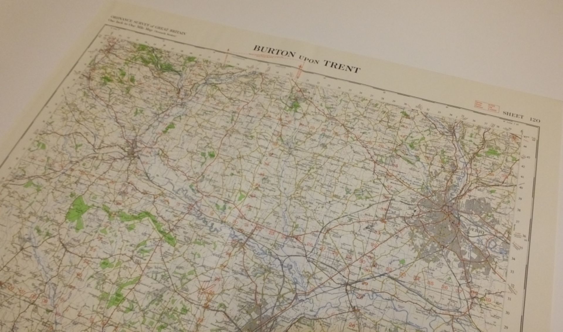 27x ENGLAND & WALES MAP BURTON ON TRENT 1INCH 1MILE 1959 7TH SERIES 2GSGS SHEET 120 - Image 3 of 5