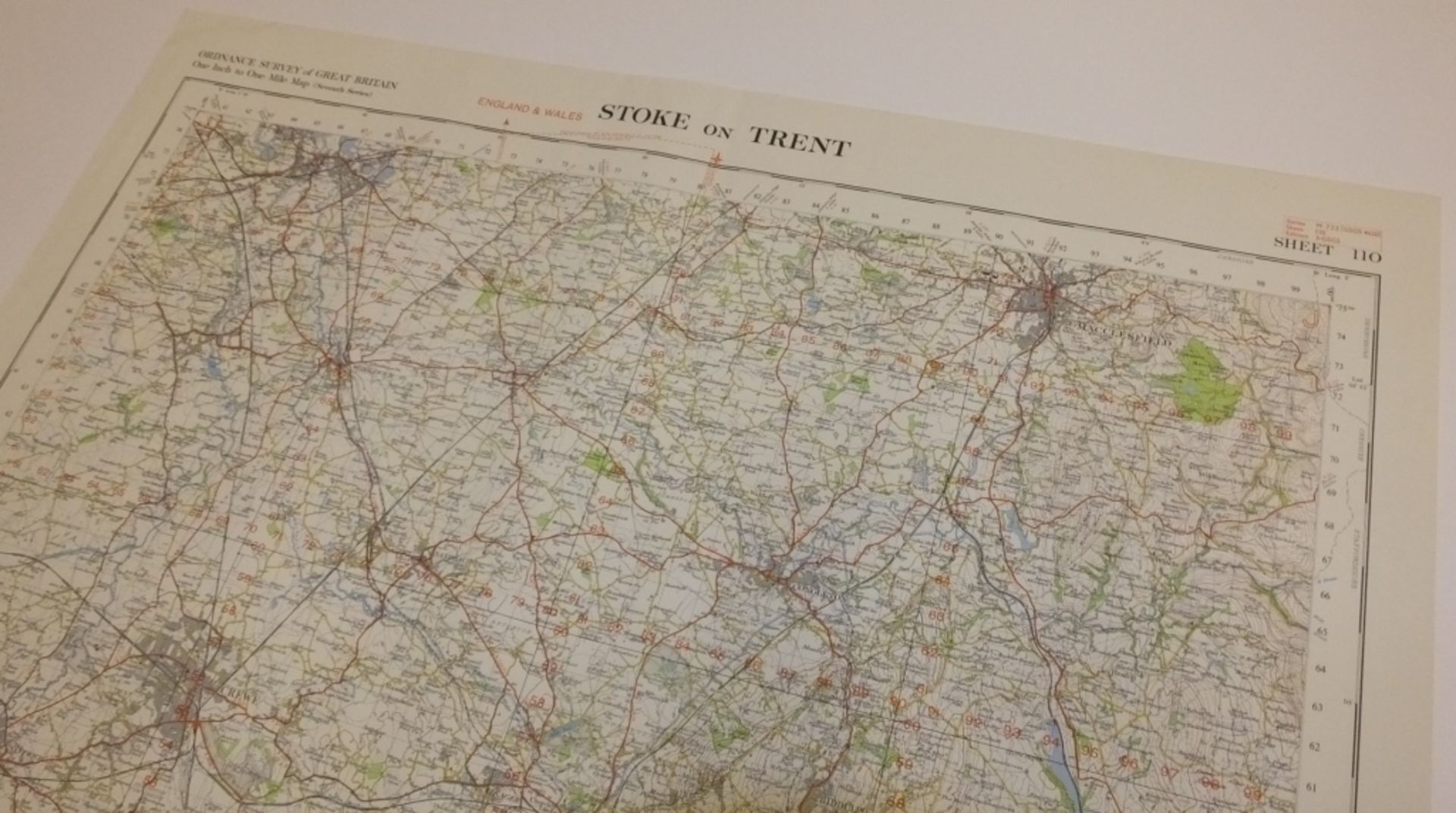 23x ENGLAND & WALES MAP STOKE ON TRENT 1INCH 1MILE 1958 3RD EDITION 4620GSGS SHEET 110 - Bild 3 aus 5