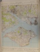 26x ENGLAND & WALES MAP THE SOLENT 1INCH 1MILE 1951 2ND EDITION 4620GSGS SHEET 180