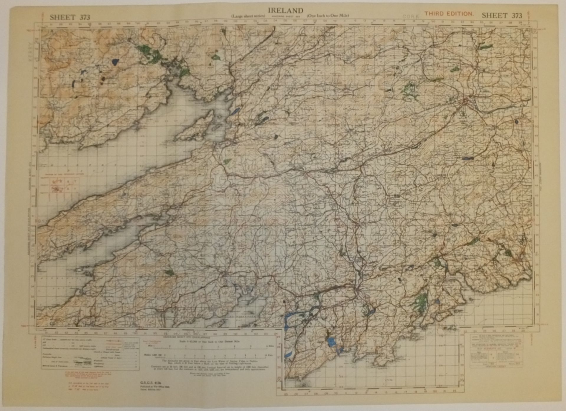 28x IRELAND MAP 1INCH 1MILE 1942 3RD EDITION 4136 GSGS SHEET 373 DRIMOLEAGUE