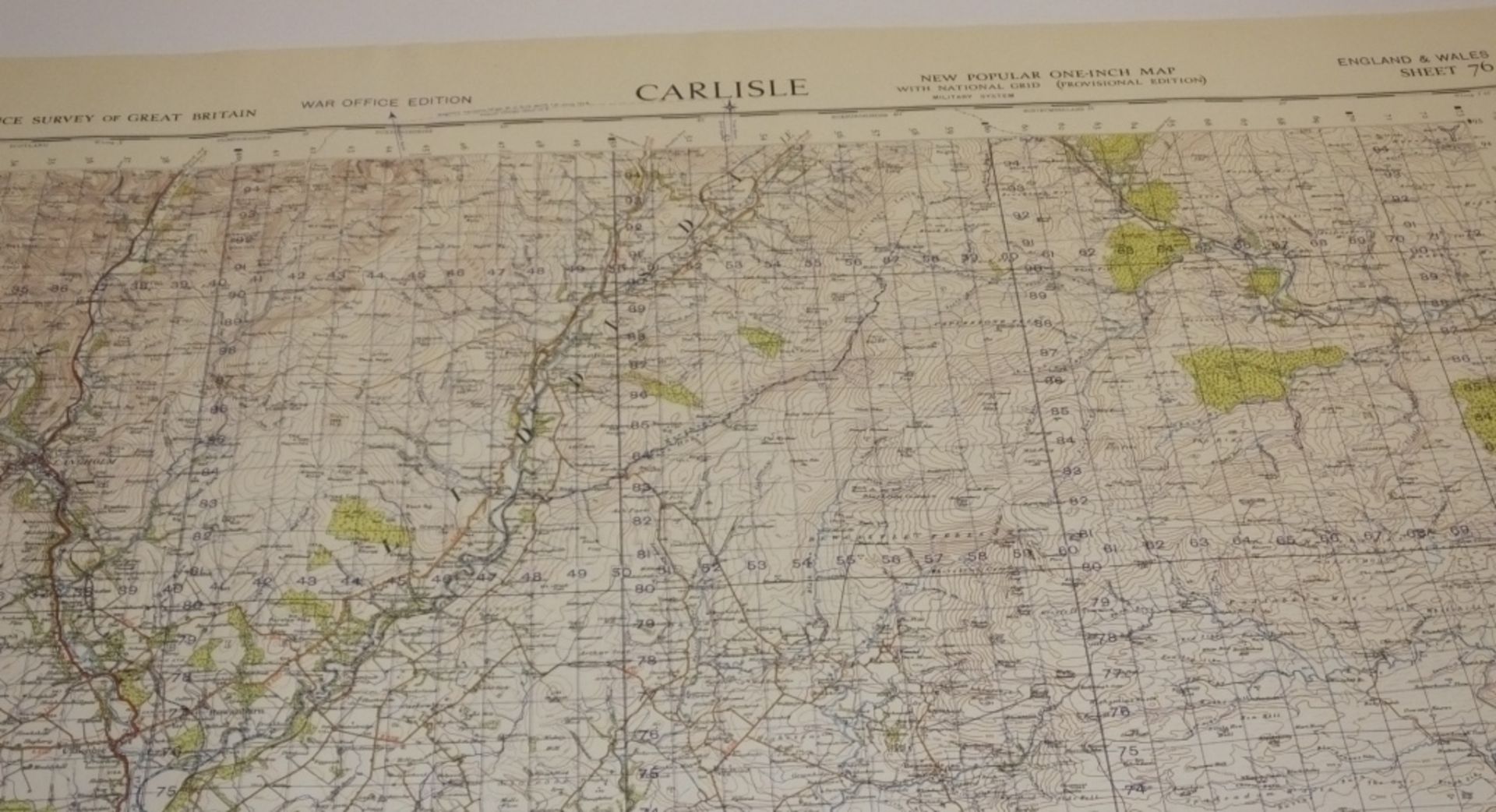 27x ENGLAND & WALES MAP CARLISLE 1INCH 1MILE 1948 PROV EDITION 4620 GSGS SHEET 76 - Bild 2 aus 4