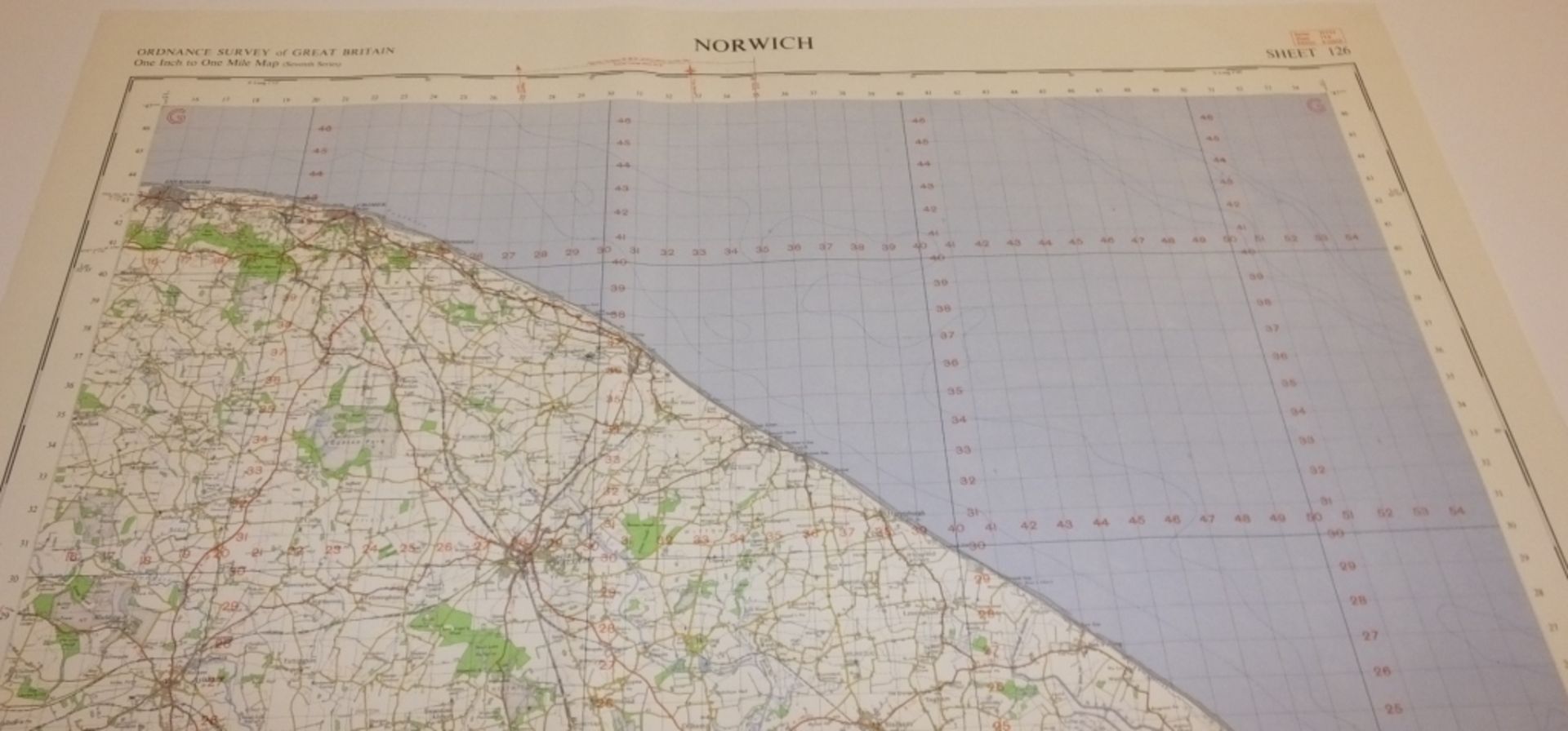 11x ENGLAND & WALES MAP NORWICH 1INCH 1MILE 1961 7TH SERIES 3GSGS SHEET 126 - Image 3 of 5