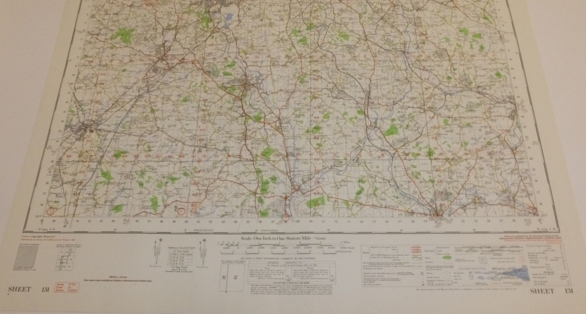 17x ENGLAND & WALES MAP BIRMINGHAM 1INCH 1MILE 1960 7TH SERIES 3GSGS SHEET 131 - Image 5 of 5