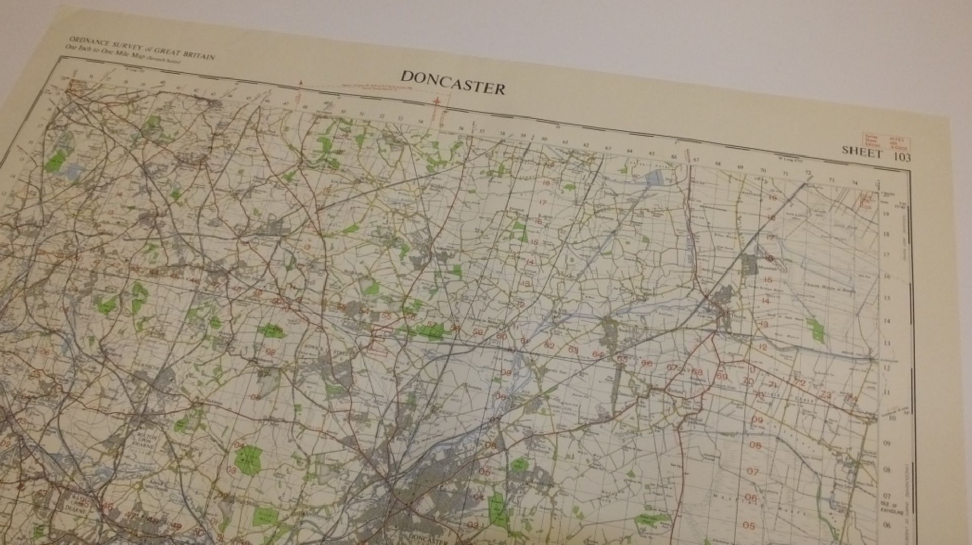 22x ENGLAND & WALES MAP DONCASTER 1INCH 1MILE 1960 7TH SERIES 3GSGS SHEET 103 - Image 2 of 4