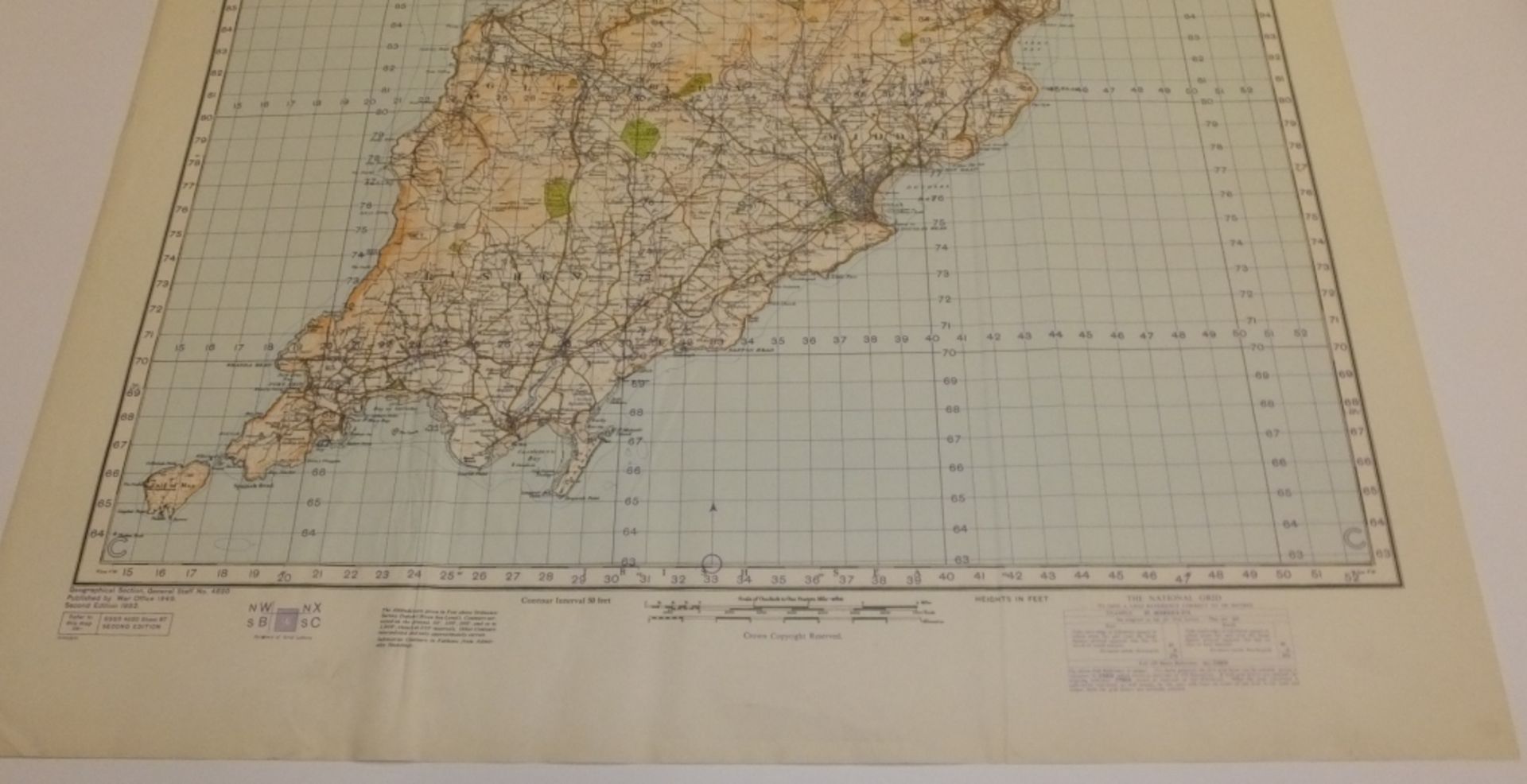 25x ENGLAND & WALES MAP ISLE OF MAN 1INCH 1MILE 1952 2ND EDITION 4620GSGS SHEET 87 - Bild 3 aus 4