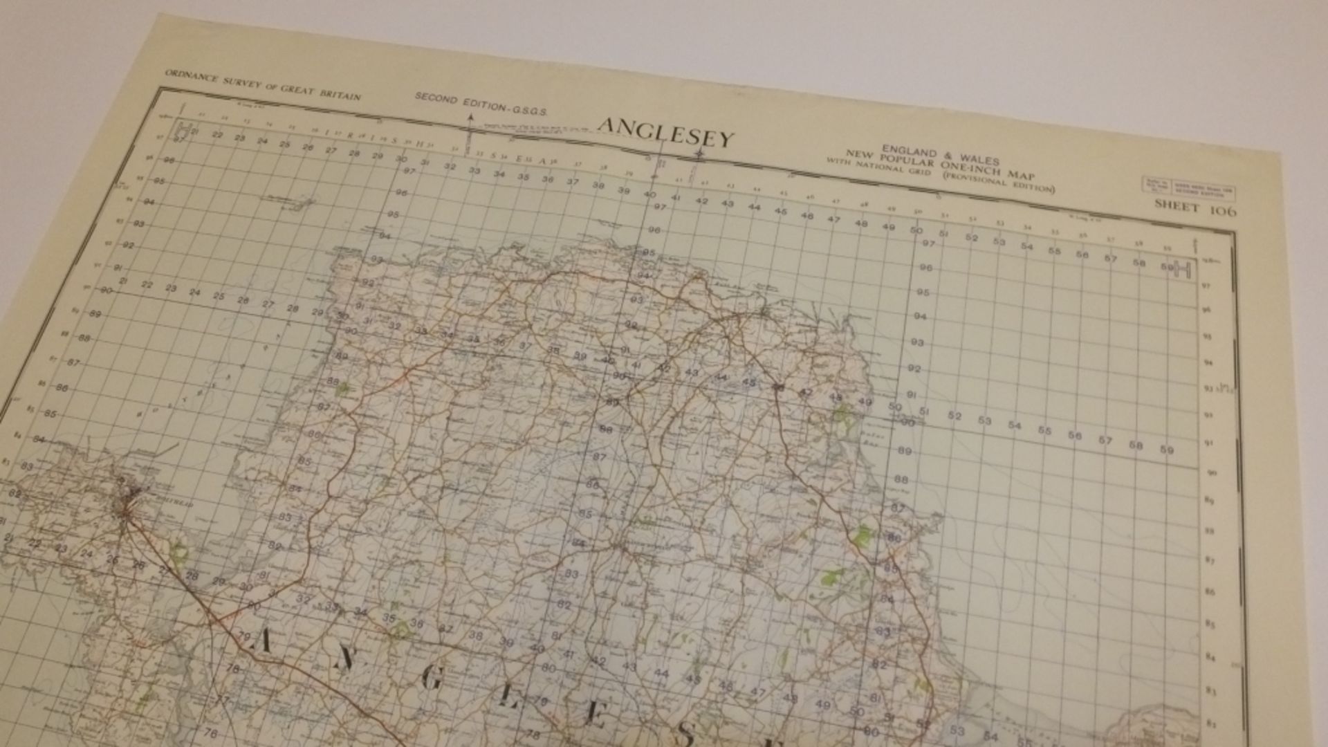 10x ENGLAND & WALES MAP ANGLESEY 1INCH 1MILE 1951 2ND EDITION 4620 GSGS SHEET 106 - Image 2 of 4