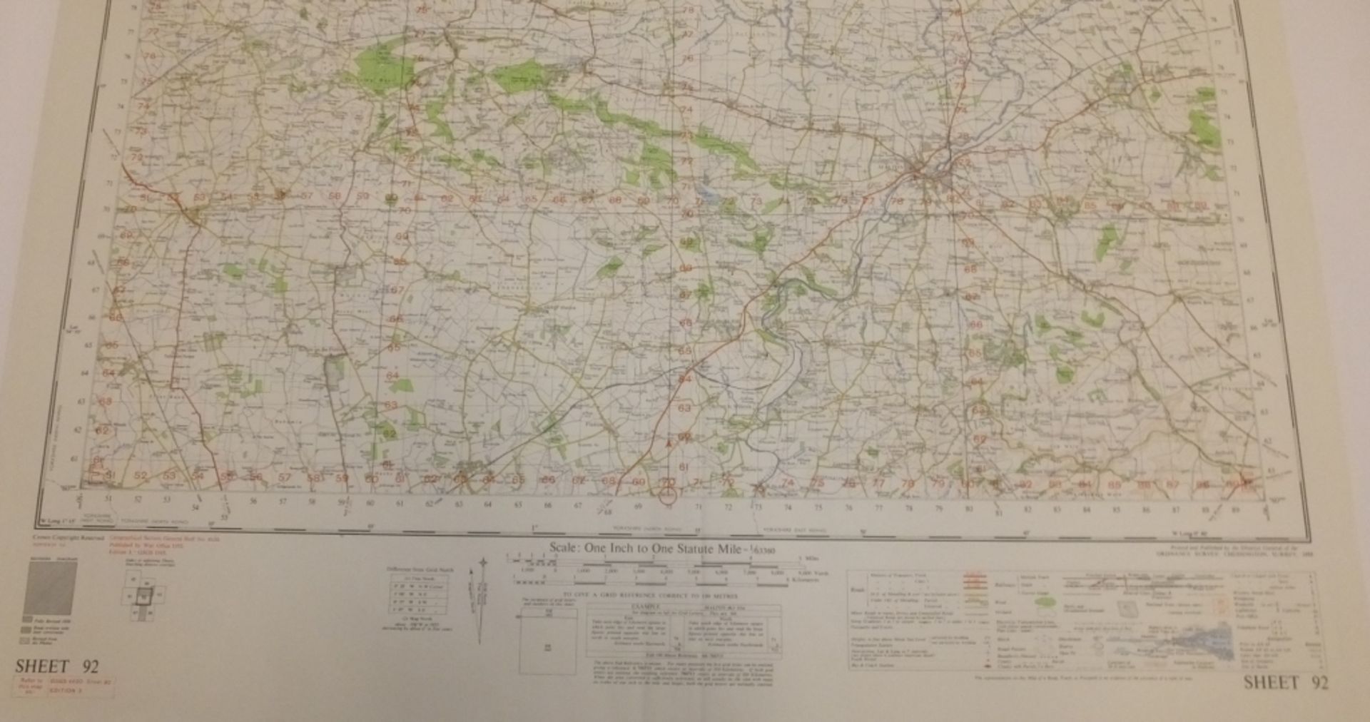 25x ENGLAND & WALES MAP PICKERING 1INCH 1MILE 1955 3 EDITION 4620GSGS SHEET92 - Bild 3 aus 4