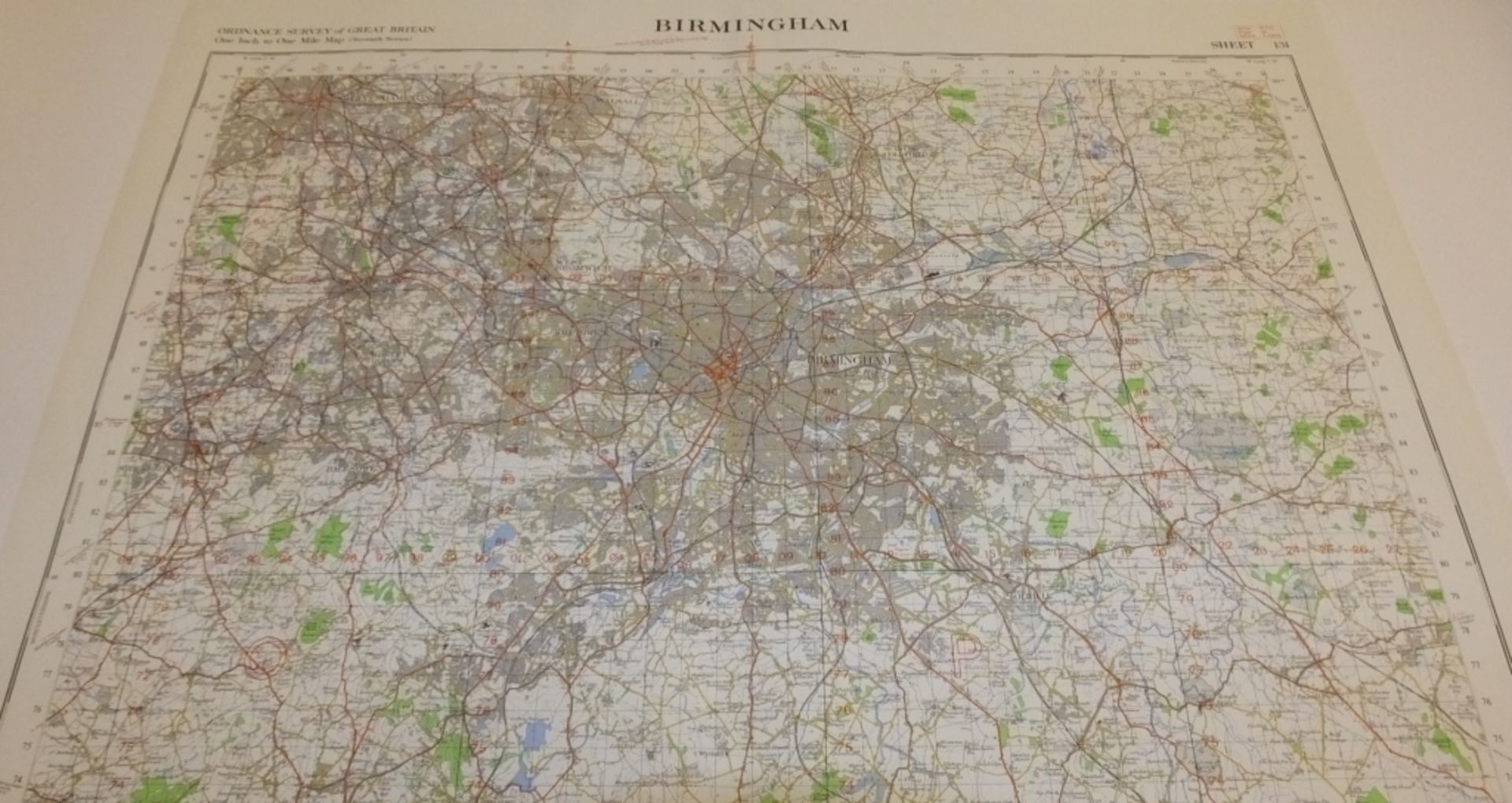 17x ENGLAND & WALES MAP BIRMINGHAM 1INCH 1MILE 1960 7TH SERIES 3GSGS SHEET 131 - Bild 2 aus 5