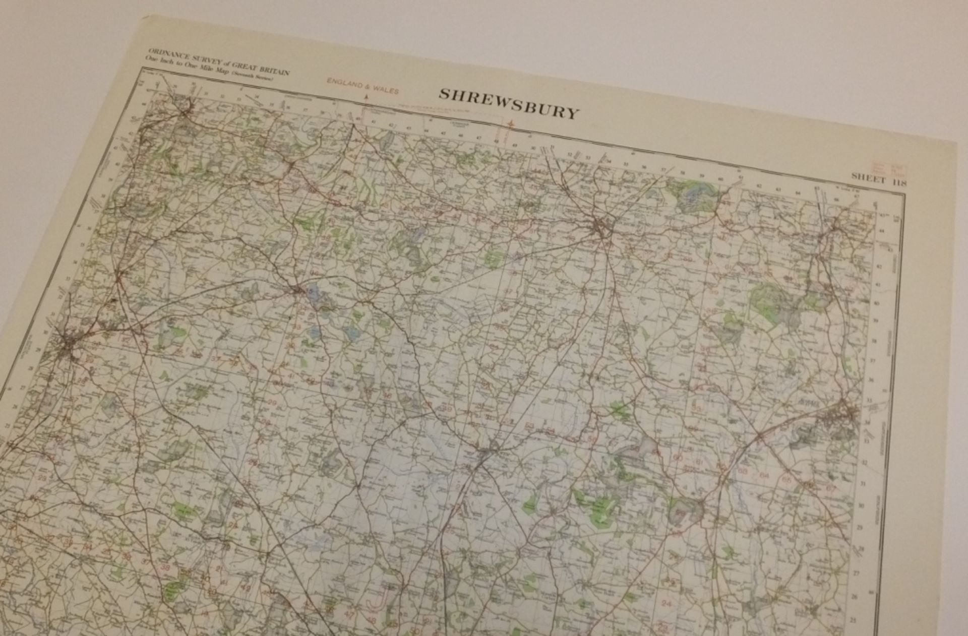 25x ENGLAND & WALES MAP SHREWSBURY 1INCH 1MILE 1954 7TH SERIES 3GSGS SHEET 118 - Image 3 of 5