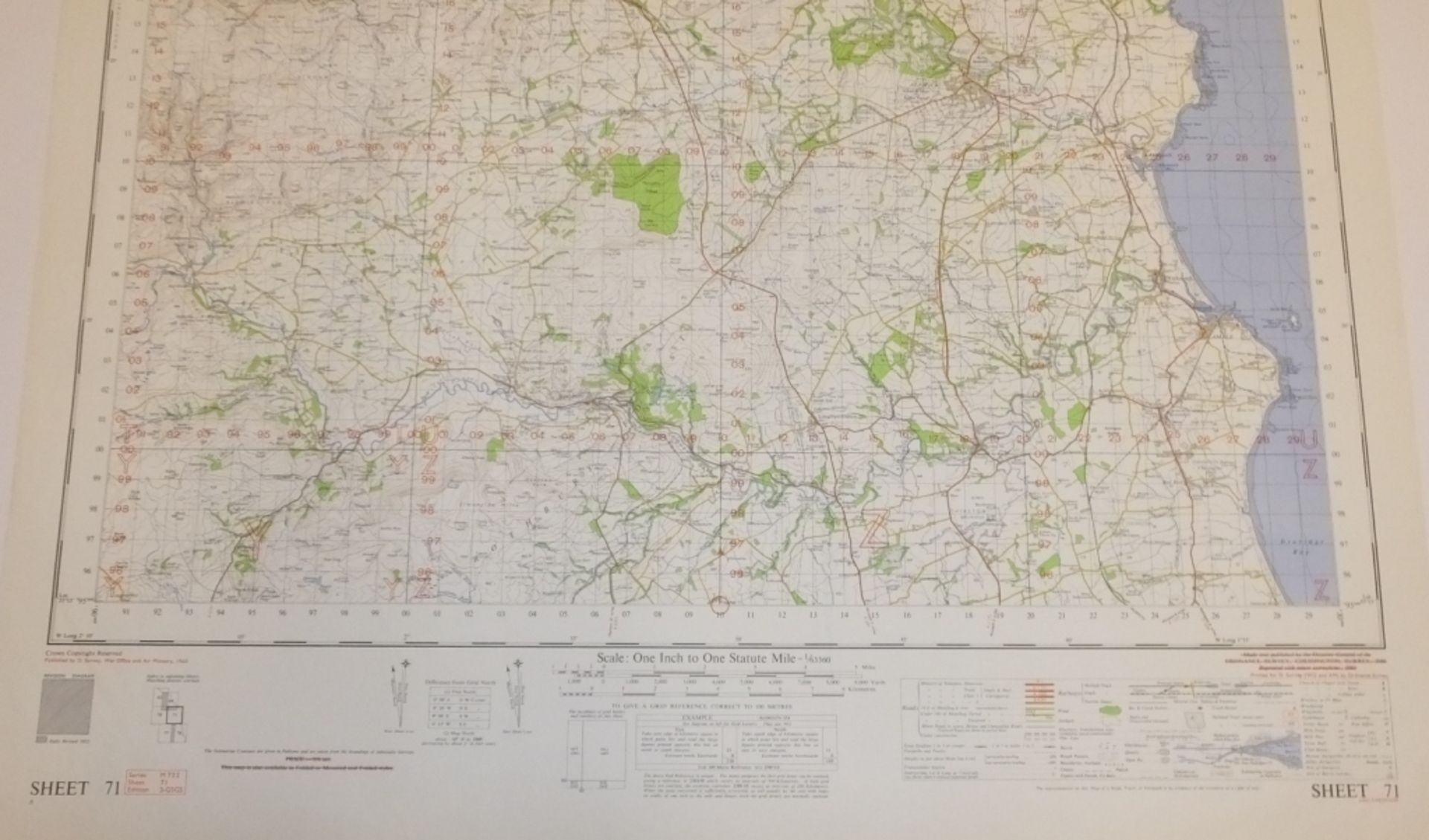 28x ENGLAND & WALES MAP ALNWICK 1INCH 1 MILE 1960 1960 7TH SERIES 3-GSGS SHEET 71 - Bild 3 aus 4