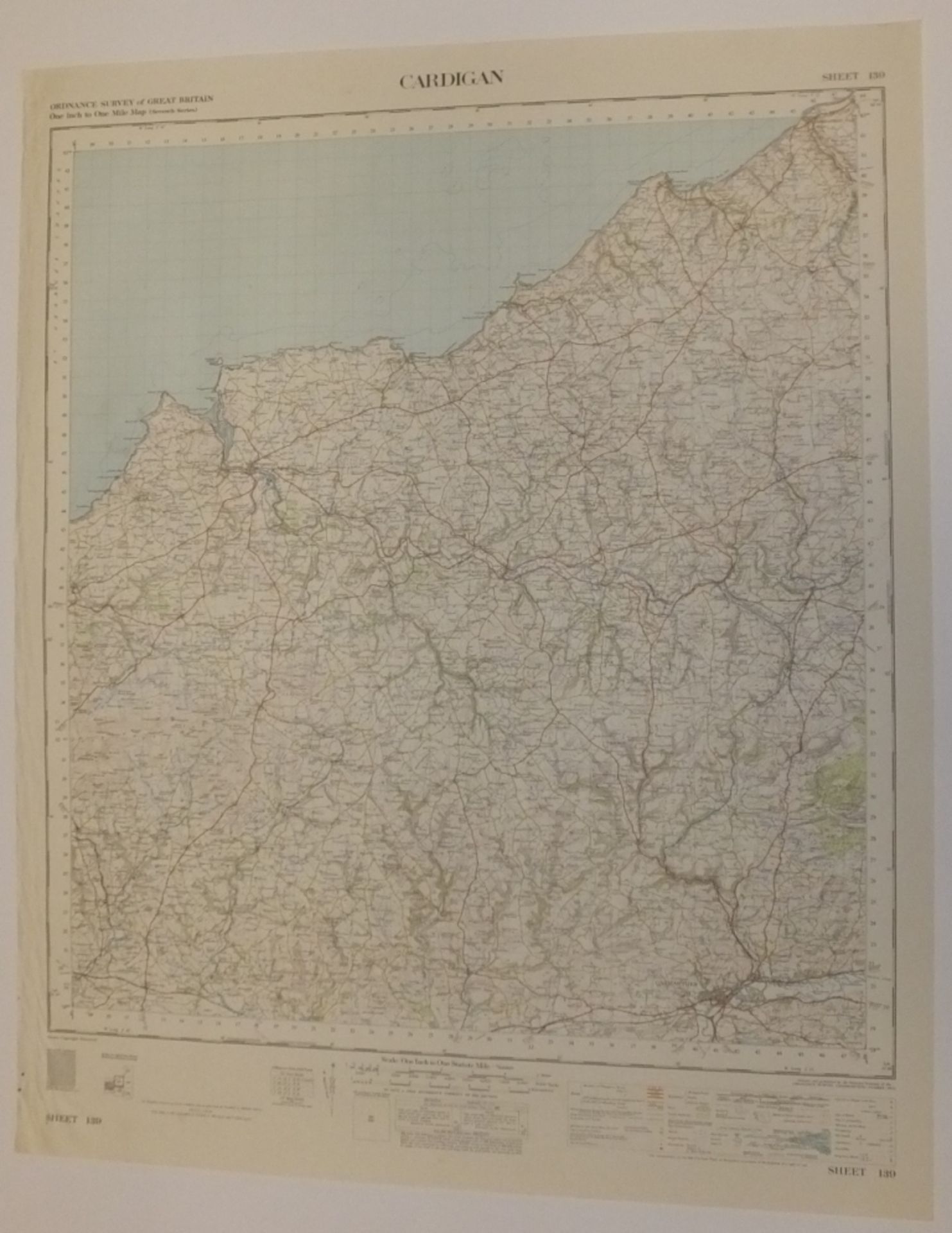 28x ENGLAND & WALES MAP CARDIGAN 1INCH 1MILE 1961 7TH SERIES 3GSGS SHEET 139