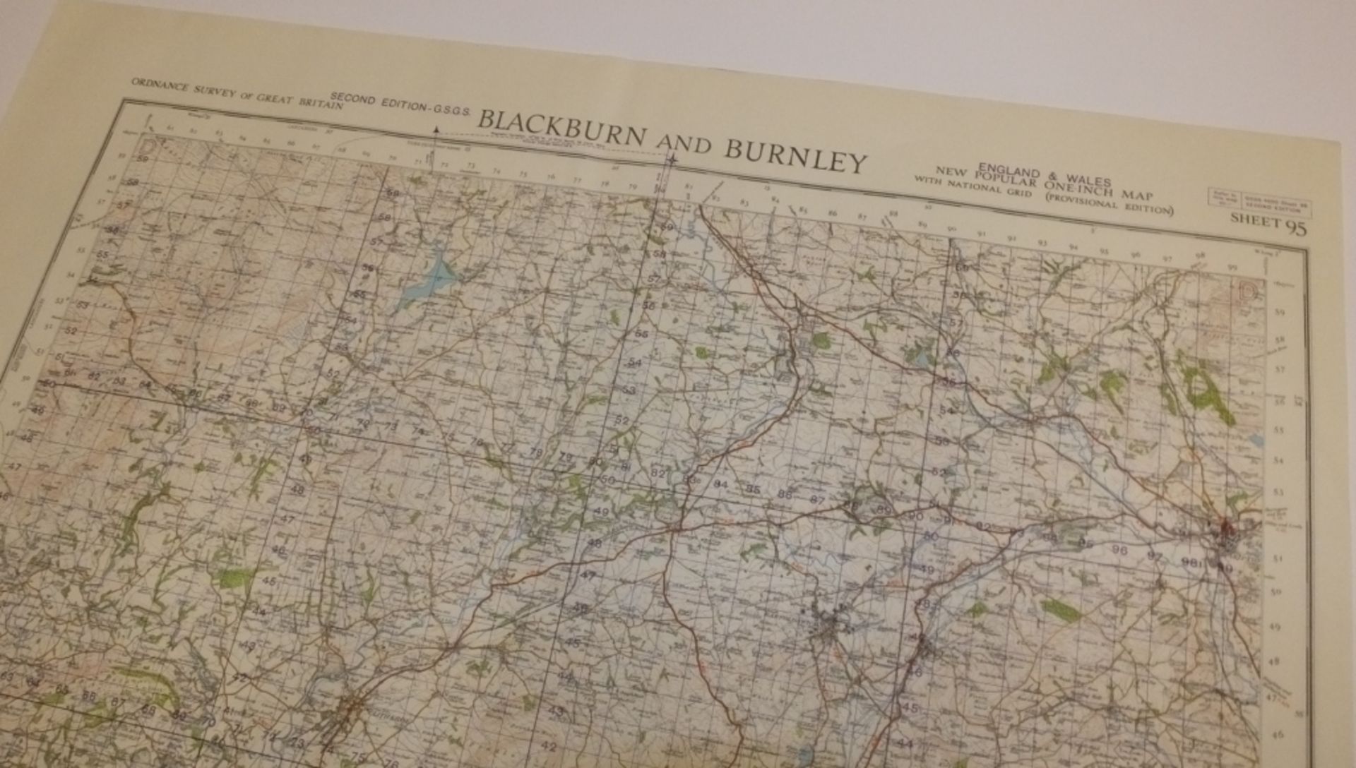 26x ENGLAND & WALES MAP BLACKBURN BURNLEY 1INCH 1MILE 1952 2ND EDITION 4620GSGS SHEET 95 - Image 2 of 3