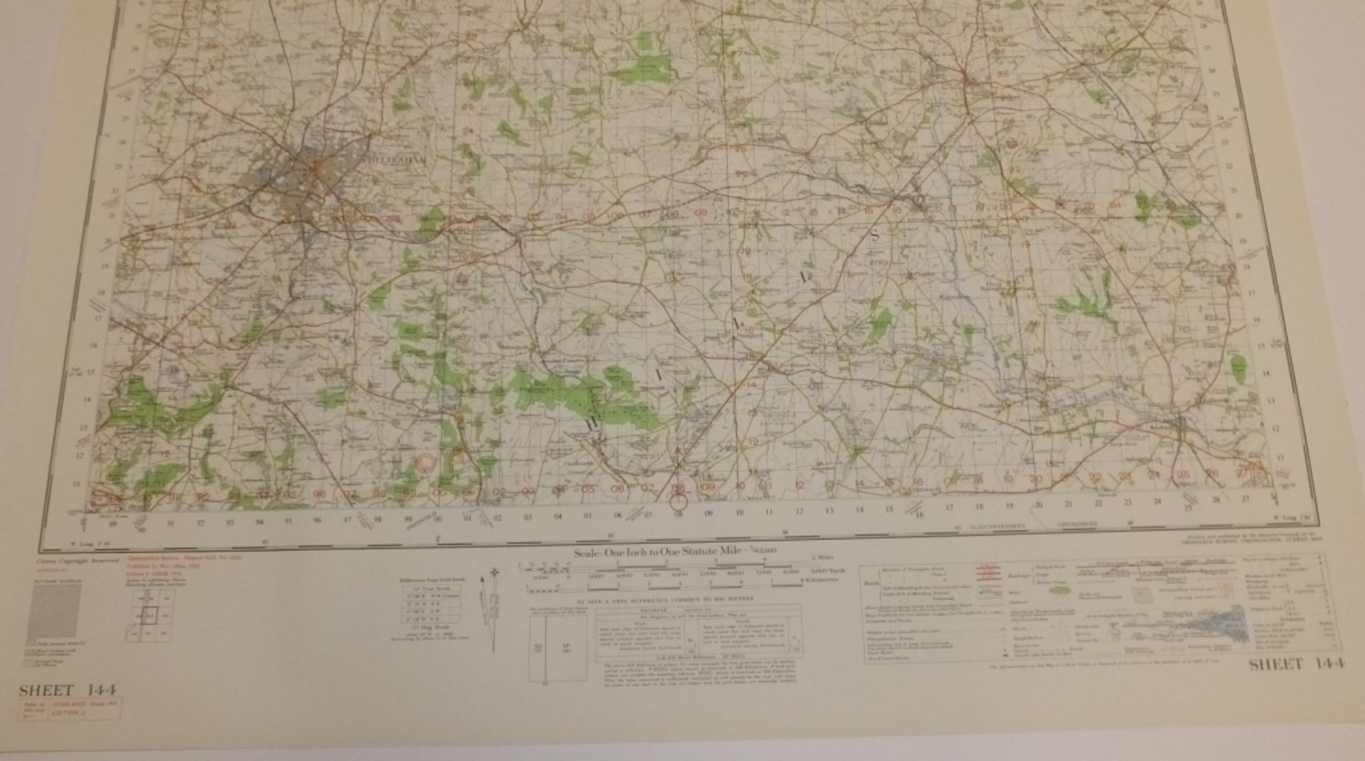 28x ENGLAND & WALES MAP CHELTENHAM EVESHAM 1INCH 1MILE 1955 7TH SERIES 3GSGS SHEET 144 - Bild 5 aus 5