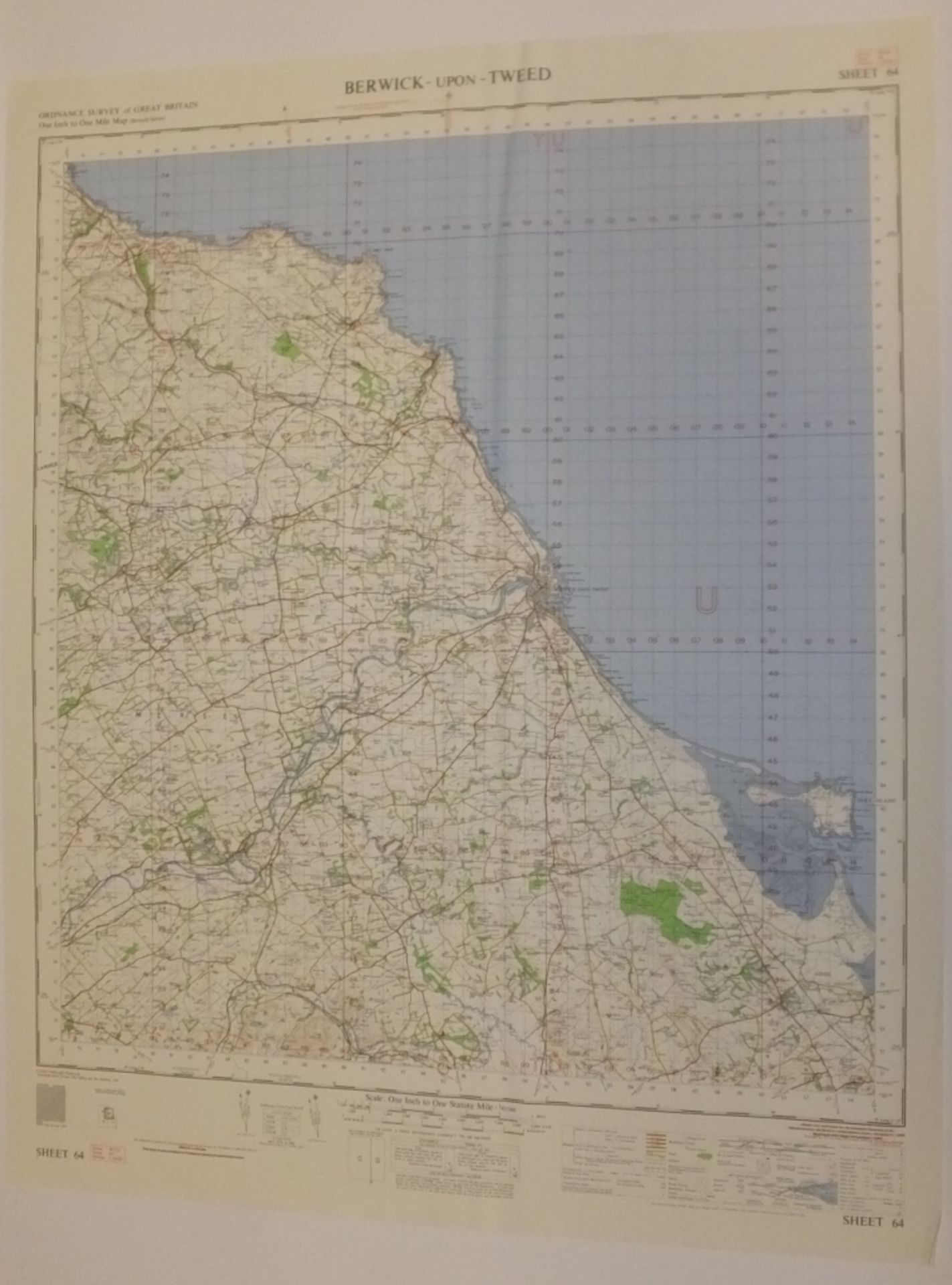 27x ENGLAND & WALES MAP BERWICK UPON TWEED 1INCH 1MILE 1961 7TH SERIES I-GSGS SHEET64