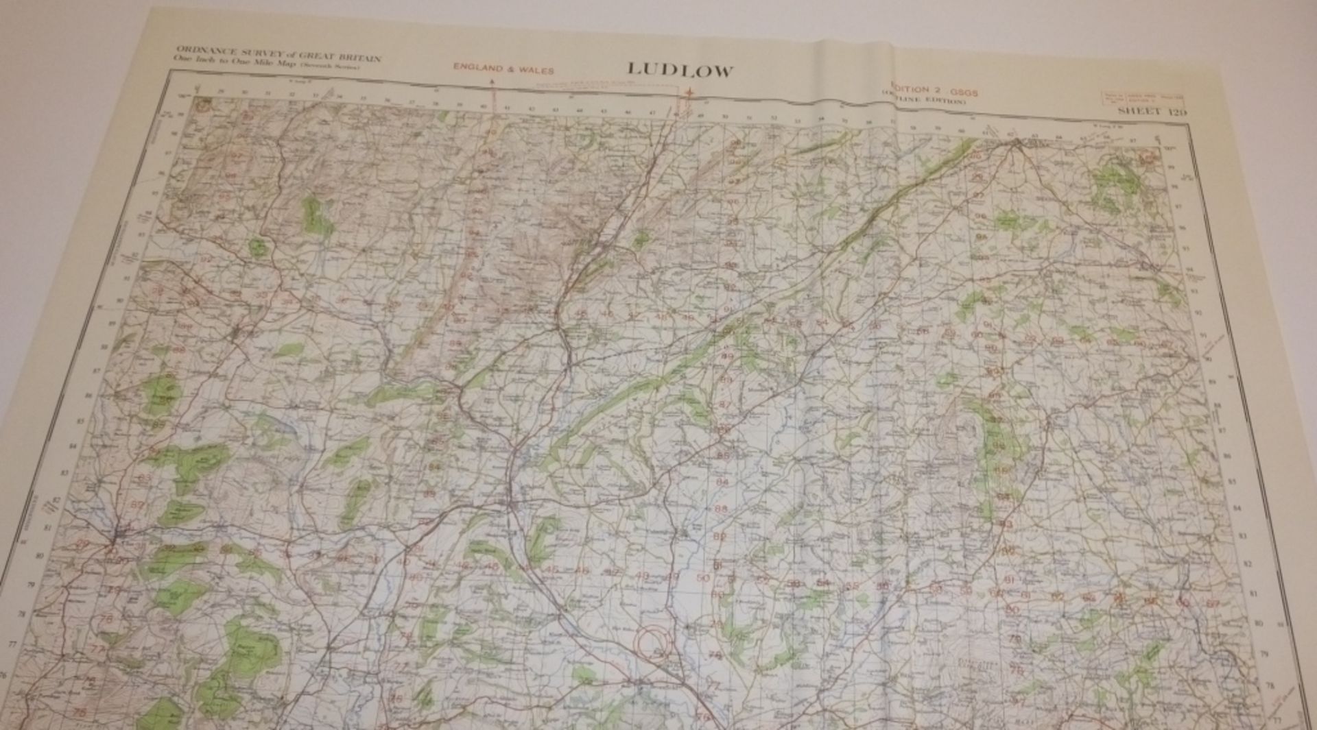 27x ENGLAND & WALES MAP LUDLOW 1INCH 1MILE 1954 7TH SERIES 2GSGS SHEET 129 - Image 3 of 5